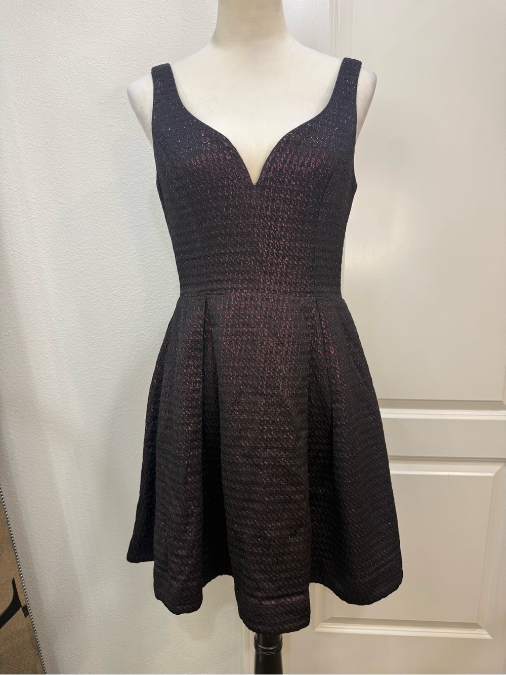 Ali Ro Black Dress with Subtle Sheen - Fit & Flare